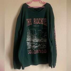 Green Graphic Women's Sweater